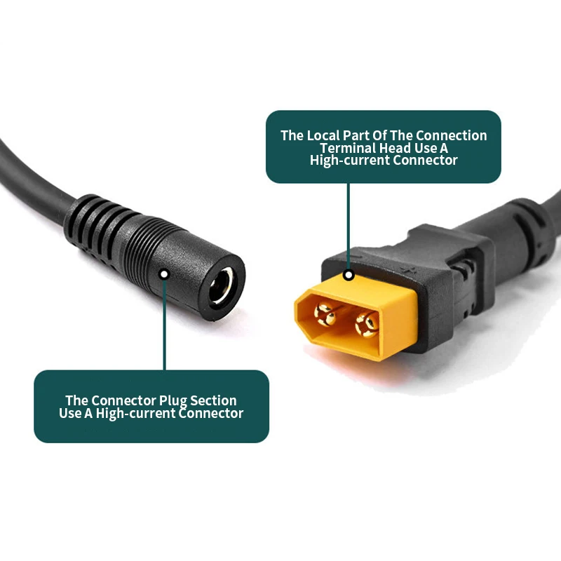 DC5521 to XT60 Plug Cable XT60 Male Female to DC5525 Battery Charging Adapter Cord 1.5 Square DC5.5x2.1/2.5 Connector Power Wire