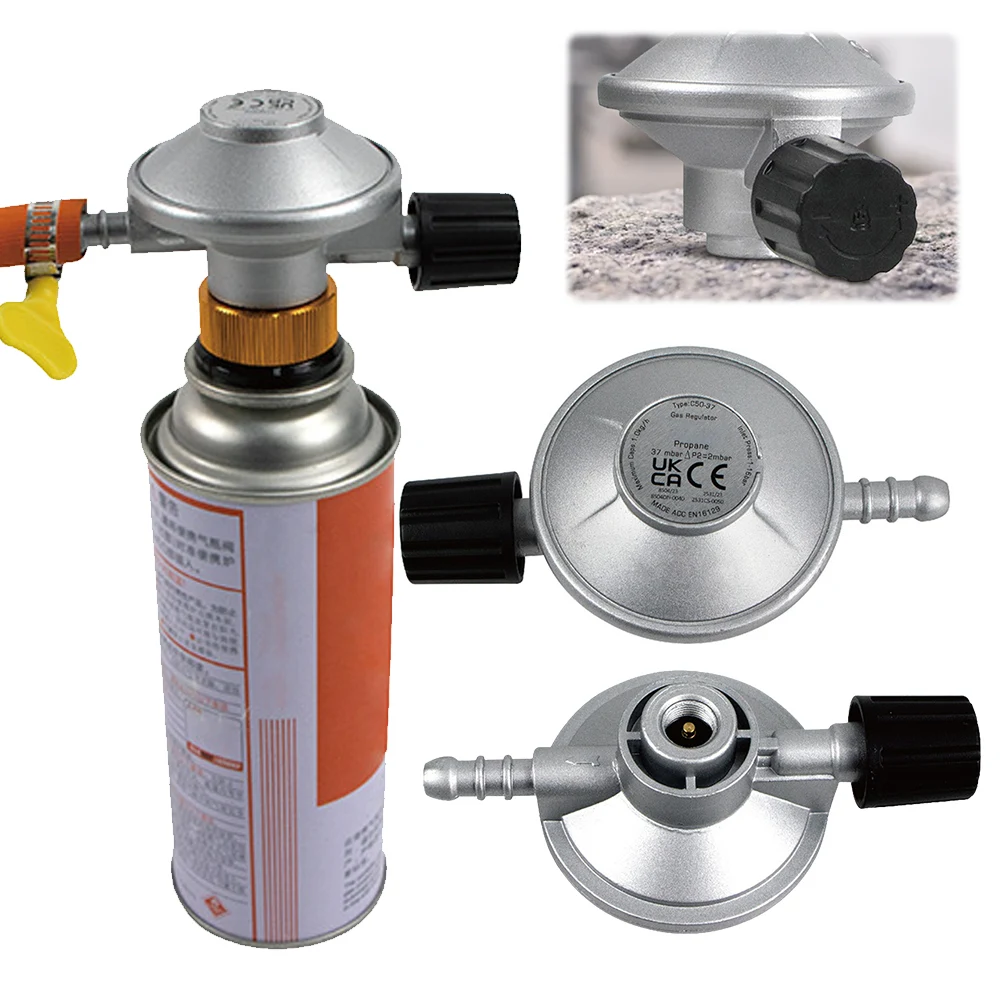 

Low Pressure Gas Regulator Adjustable Control Valve Barb Hose Connection 7/16 Inch Disposal Bottle Valve for BBQ Grill