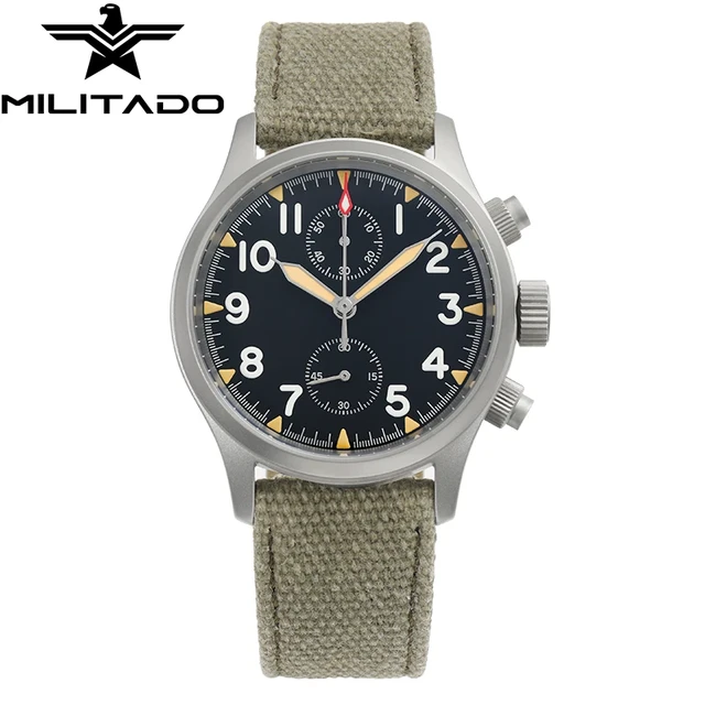 New Militado Men Quartz Chronograph Watch Top Brand Luxury Retro Waterproof 100M Resistant Military