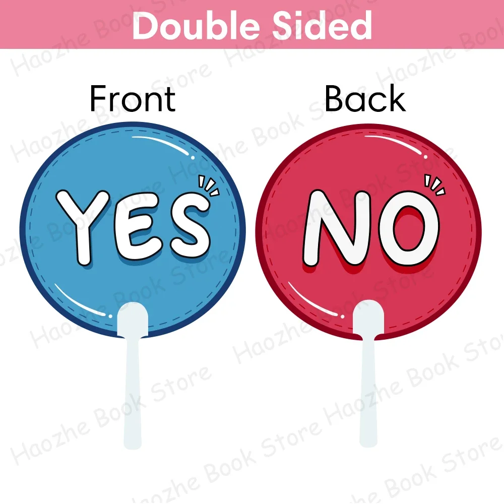 10 Pcs Yes or No Double Side Plastic Voting Paddles Classroom Activities Meeting Event Supplies Answer Interaction Signs Board