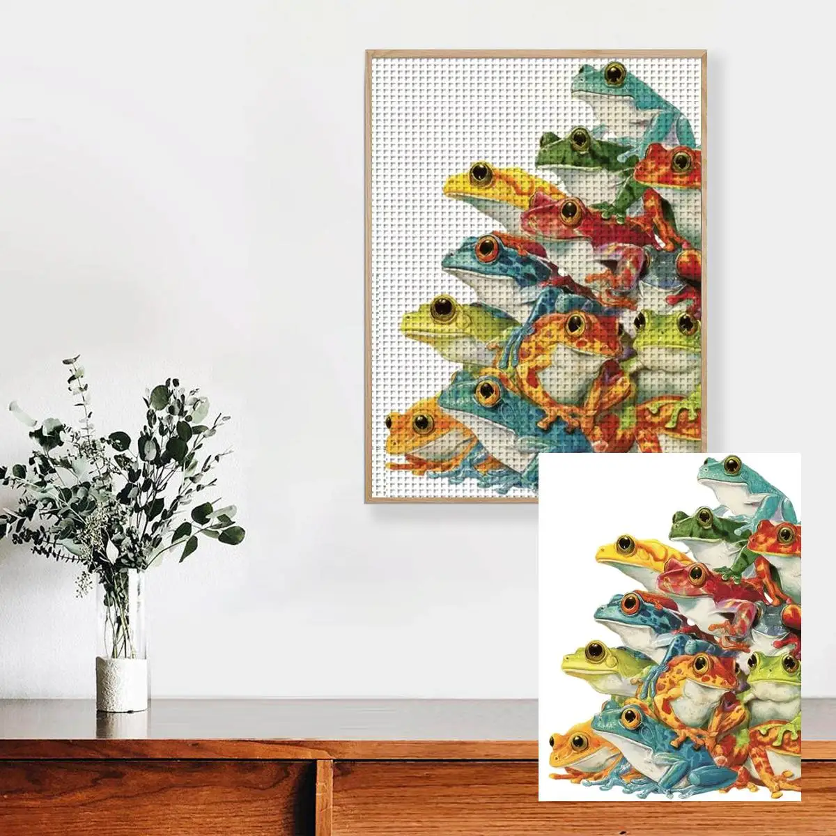 1pc 30X40CM/11.8*15.74inch Frog Stamped Cross Stitch Kit DIY Kit 11/14/16CT DIY Embroidered Set DIY Cross-Stitch Set Accessories - view 3