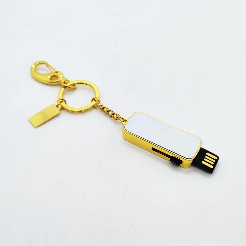 50pcs/Lot Sublimation Blank Usb Flash Drive Keychain ​Gifts Heat Transfer Printing DIY Gift