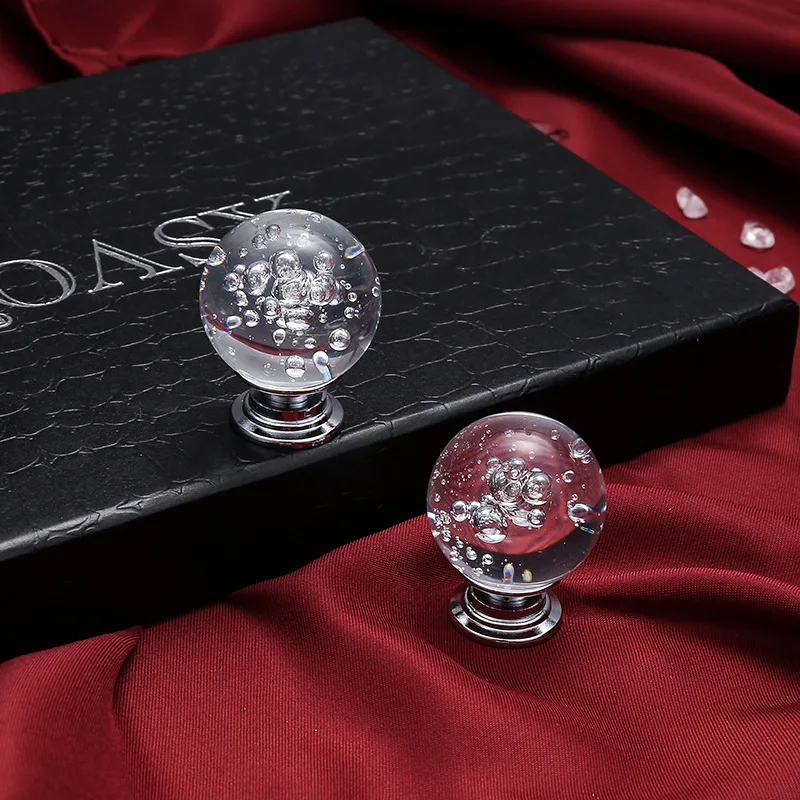 Transparent Spherical Crystal Furniture Handles Kitchen Drawer Handles Wardrobe Door Knobs Home Decoration Hardware