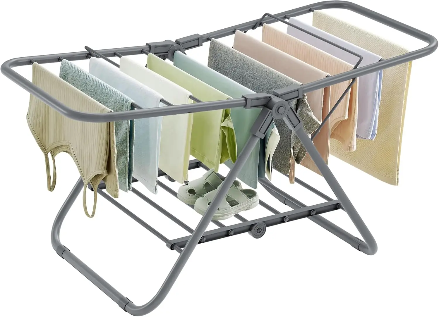 

Small Clothes Drying Rack Foldable 2-Level Laundry Drying Rack Space-Saving for Small Clothes Towels Bathroom Balcony 17.3 x 39.