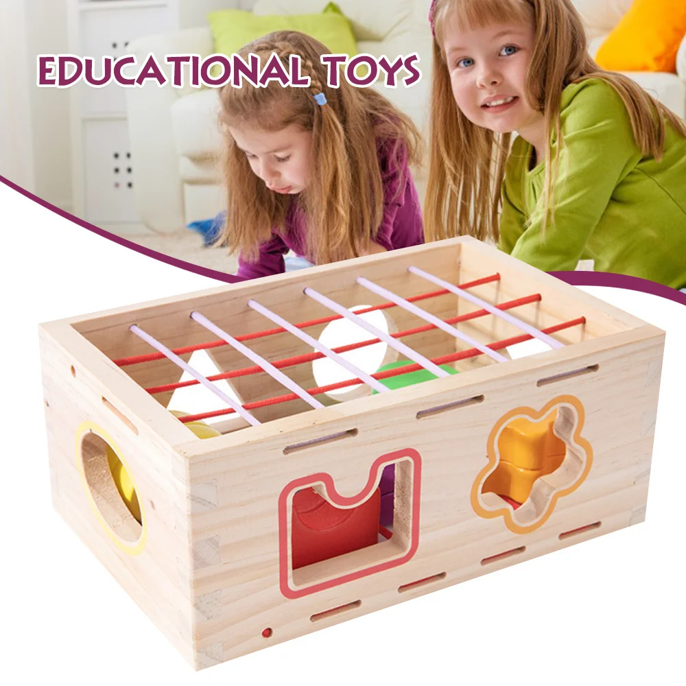 Juguete clasificador de formas para niños, caja de bloques a juego con formas de madera, juguete educativo para niños
