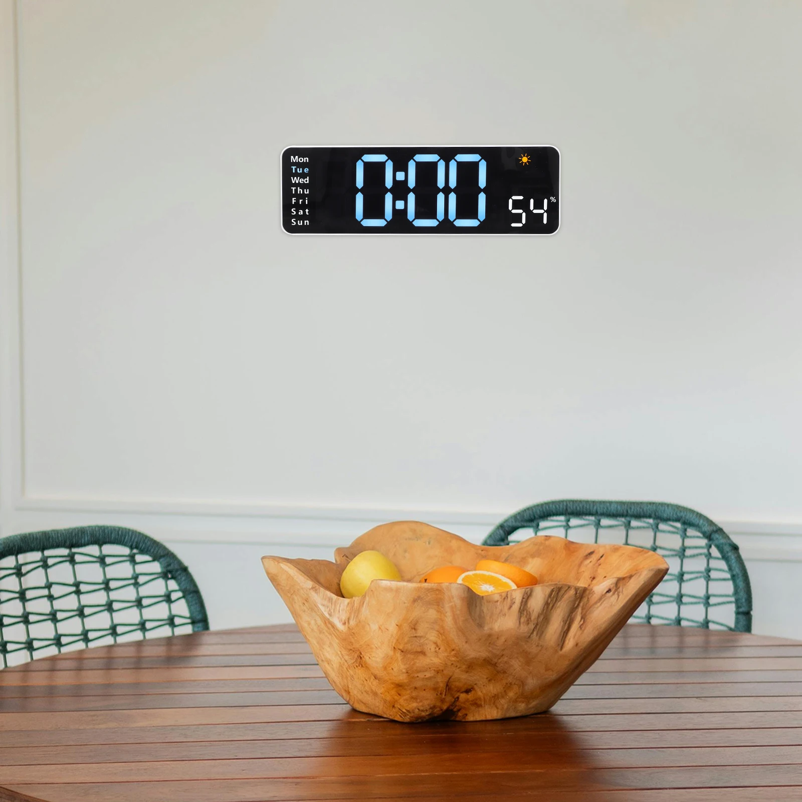 

Wall Mountable Led Thermometer Large Display Adjustable Brightness Alarm For Bedroom Living Room Decor Digital Alarm
