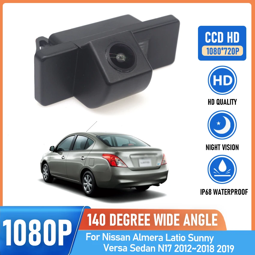 CCD HD Fisheye Rear View Camera For Nissan Almera Latio Sunny Versa Sedan N17 2012~2019 Car Backup Reverse Parking Monitor