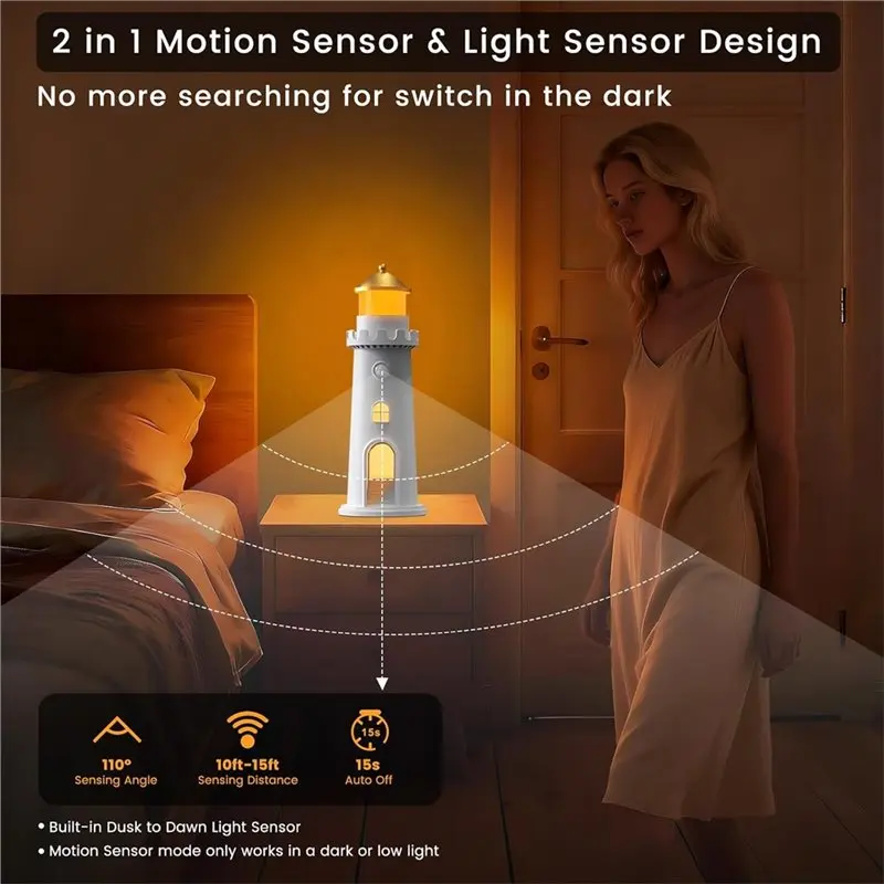 TKOH-Rechargeable Dimmable Timer Moon Lamp With Motion Sensor Projection Night Light For Bedroom Nursery Moon Lighting System