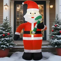 3.94FT Santa Claus Christmas Inflatable Toys LED Light Yard Inflatable Model Festival Party Garden Outdoor Lawn Decoration