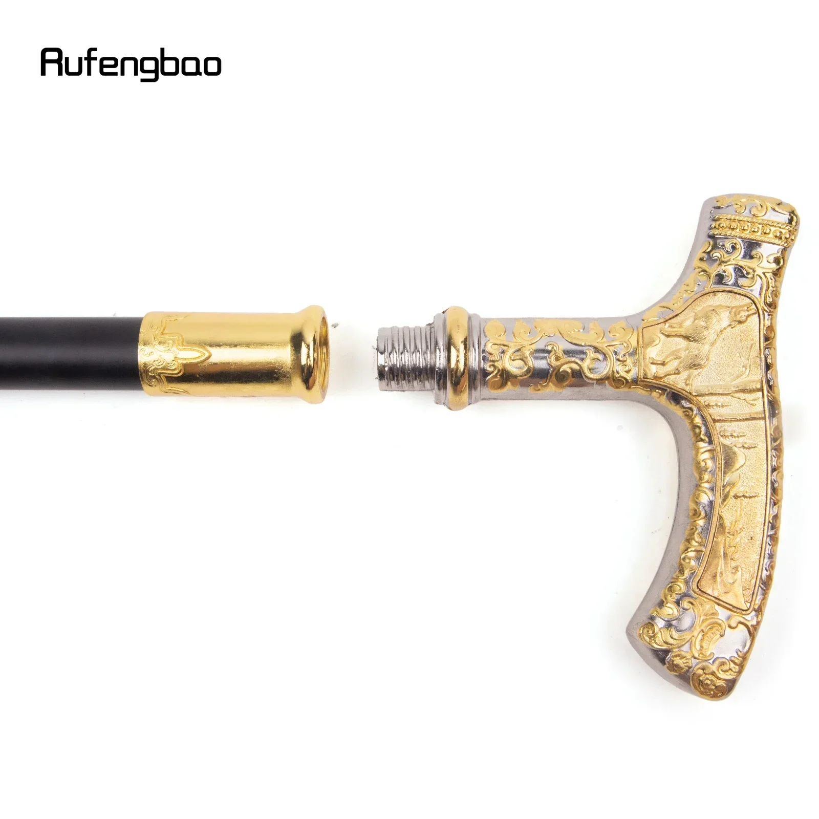 الذهبي الأبيض الذئب نمط فاخر عصا للمشي حفلة موضة ديلوكس صندوق عصا للمشي ديكور Cospaly Steampunk واستخدام 89 سنتيمتر