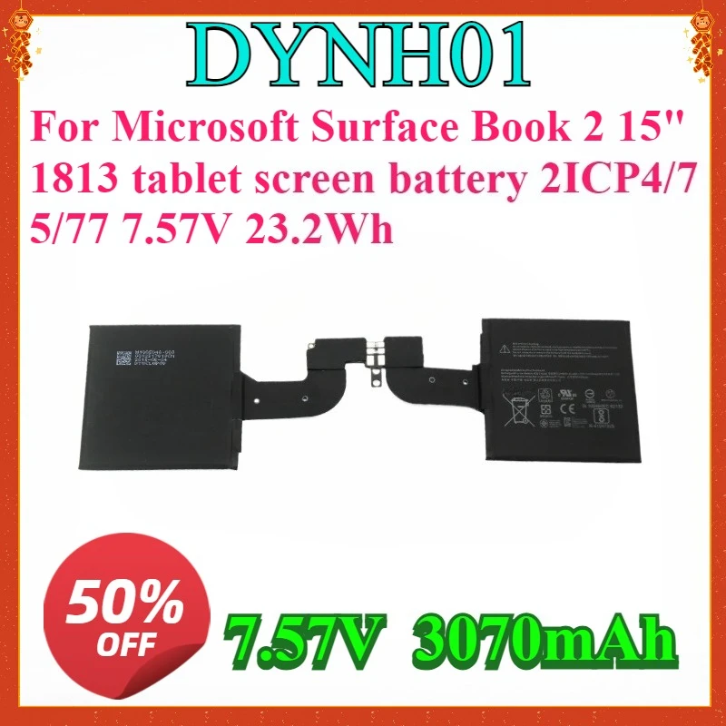 

New DYNH01 DYNH02 Laptop Battery For Microsoft Surface Book 2 15" 1813 tablet screen battery 2ICP4/75/77 7.57V 23.2Wh