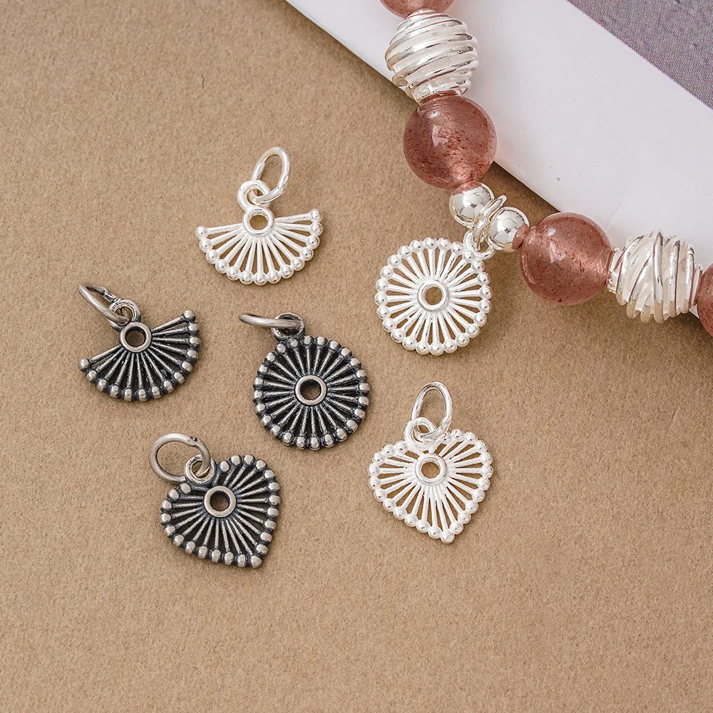 Jewelry Making In La - 925 Silber Anhänger Ausgehöhlter Runder Herzförmiger
