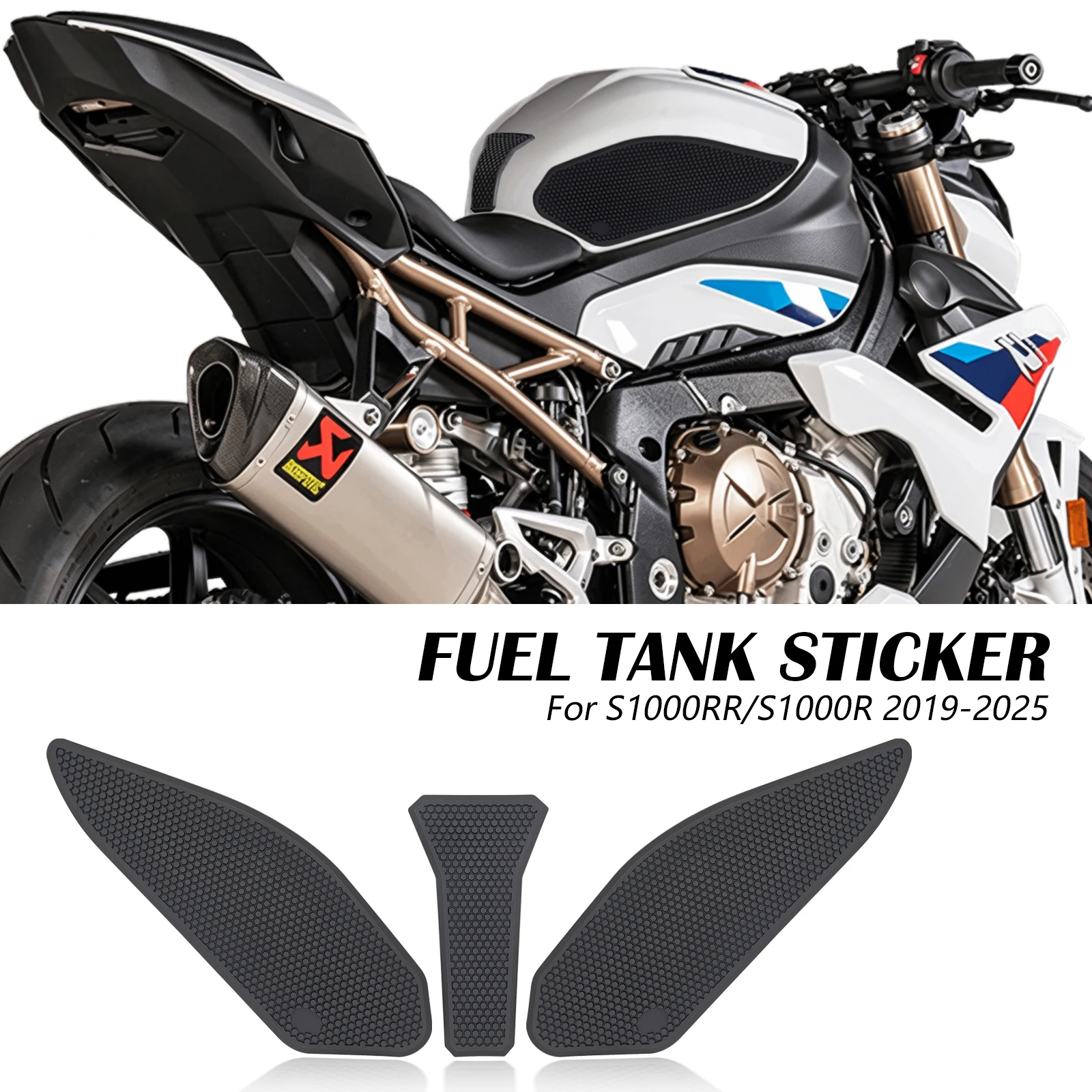 New Knee Anti-slip Motorcycle Fuel Tank Pad Side Sticker Traction Grip Accessories For BMW S1000RR S1000R S1000 R RR 2019-2025
