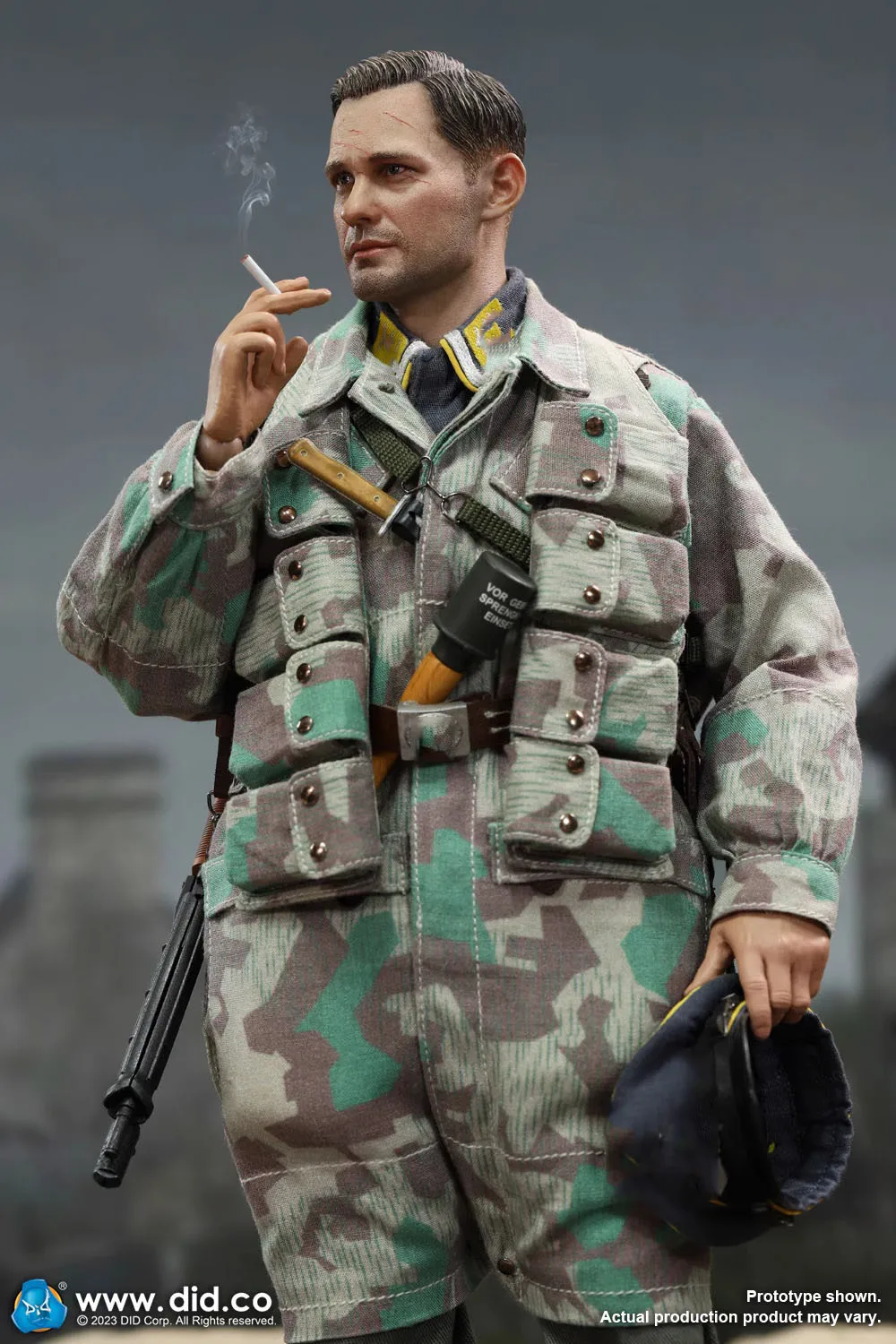 DID D80168 WWII 10 ° aniversario soldado paracaidista Axel abrigo de camuflaje largo con medallas casco reloj Fit 12 "figura de acción DIY 1/6