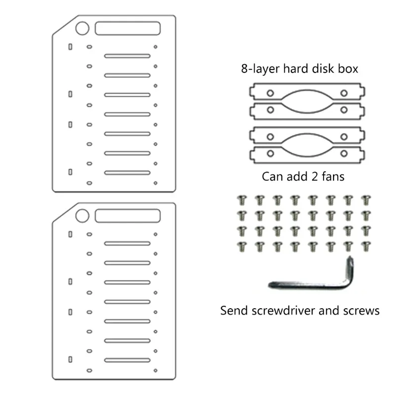 3.5 In DIY Acrylic Hard Disk Bracket Bay Desktop Computer External Hard Shelf Rack HDD Storage Box for C