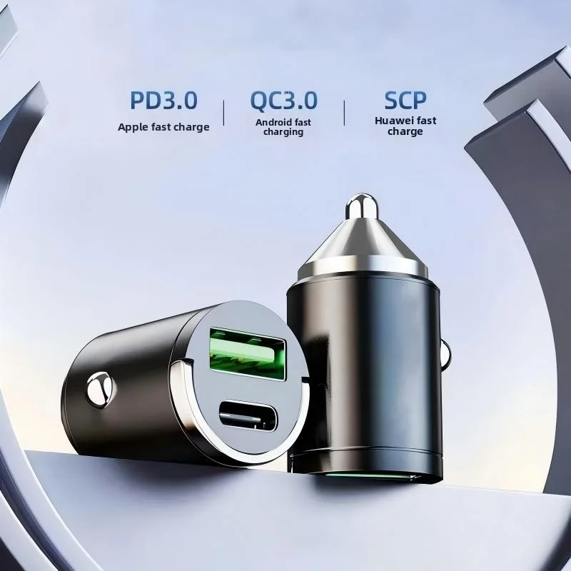 

240W Mini Car Charger PD QC3.0 USB Type-C Fast Charging Dual Car Charger For Universal for Multiple Vehicle Models with iPhone