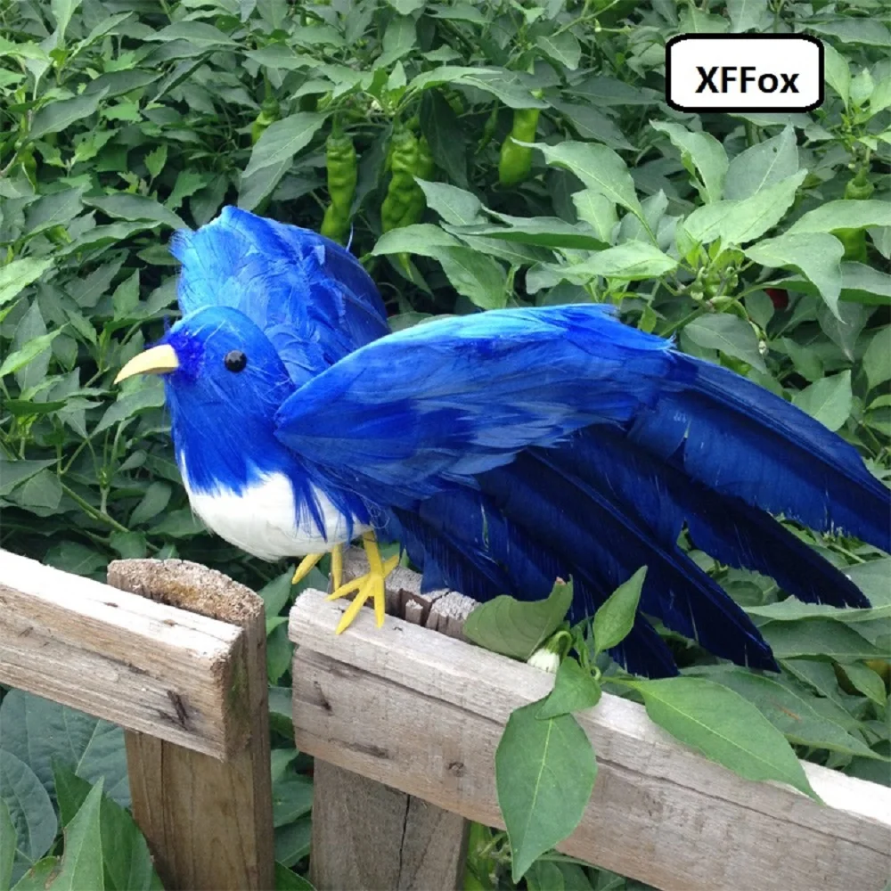 new simulation wings bird model foam&furs blue bird model gift about 22cm xf0538