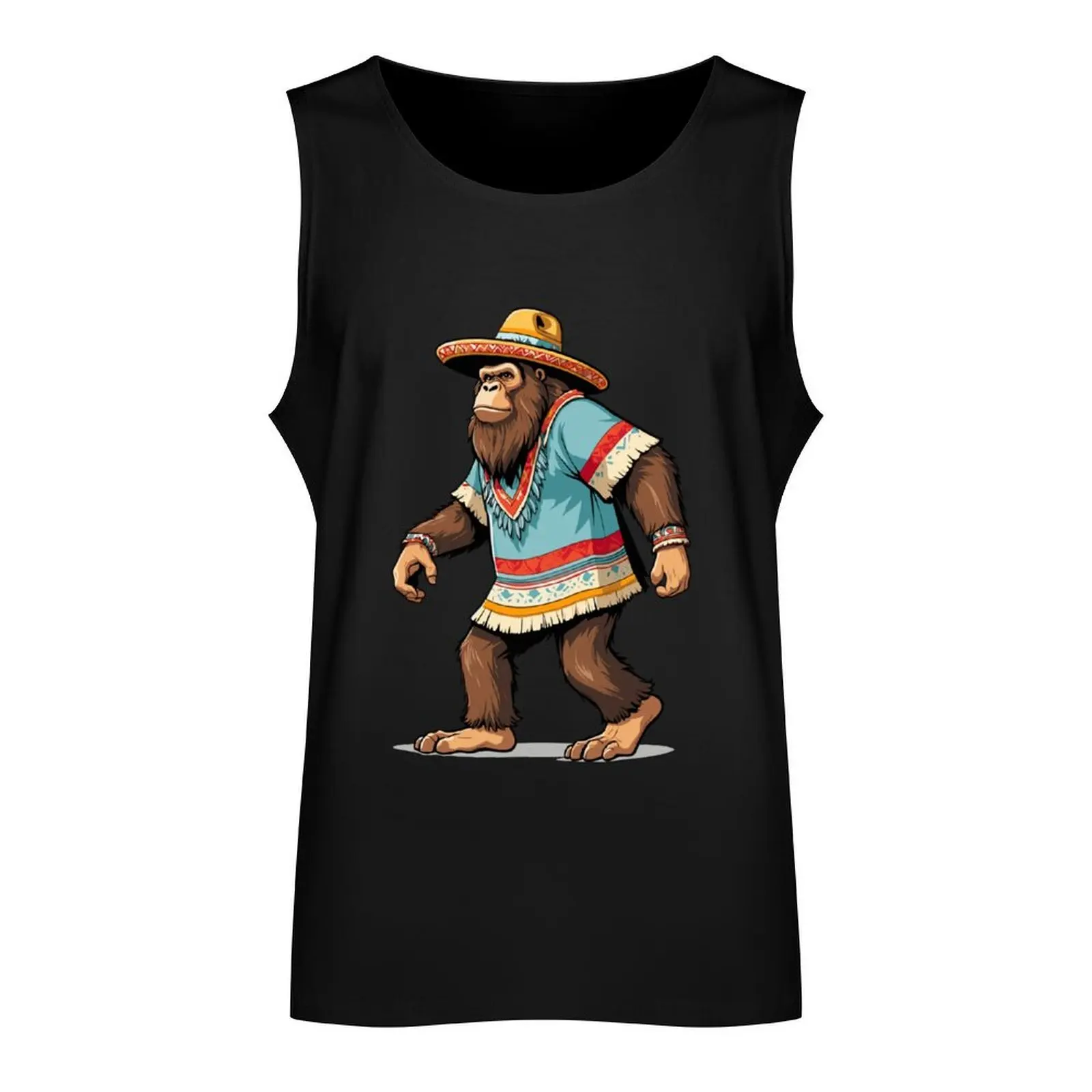 Mexican Bigfoot Sasquatch Sombrero Tank Top Men's summer clothes Muscle fit Men sleeveless tee bodybuilding men