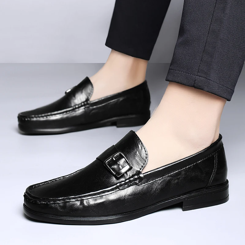 

Мужские дышащие и нескользящие туфли-мокасины Spring Brand для вождения, высококачественные мужские деловые и удобные повседневные кожаные туфли