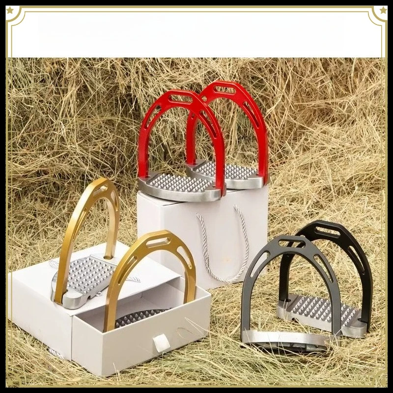 Lightweight Aluminum Horse Riding Stirrup, Durable Equestrian Foot Support Saddle Harness Accessory