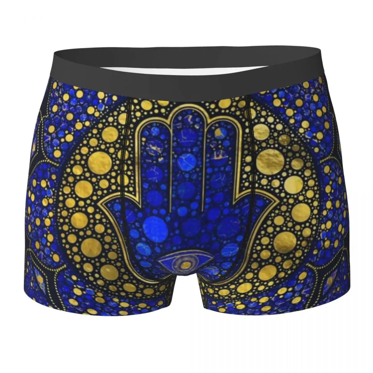 Hamsa Hand Underwear Hand of Fatima Dot Art Breathable Underpants Design Boxer Brief 3D Pouch Male Plus Size Trunk