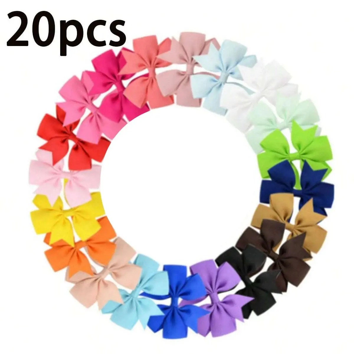 Épingle à cheveux de couleur aléatoire pour enfants, queue de cheval pour fille, accessoires pour cheveux de bébé, style bonbon, design simple, 20 pièces par paquet