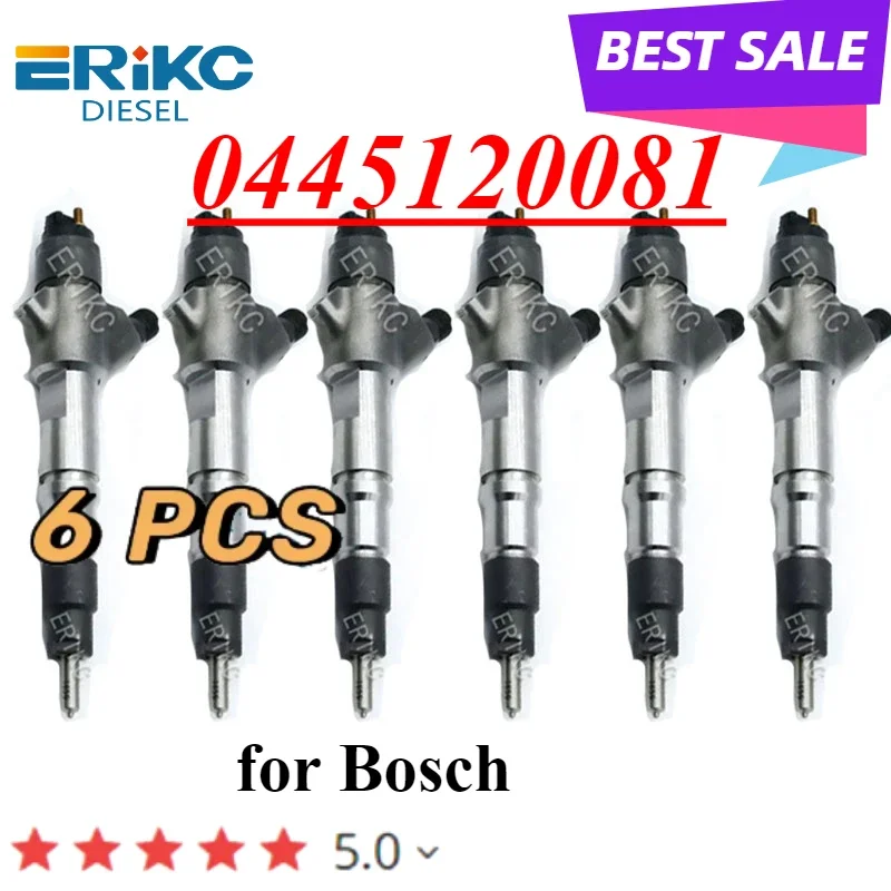 6 PCS 0445120081 Common Rail Injector 0 445 120 081 Engine Sprayer for FAW Huanghai 1112010B470-0000 00986AD1001