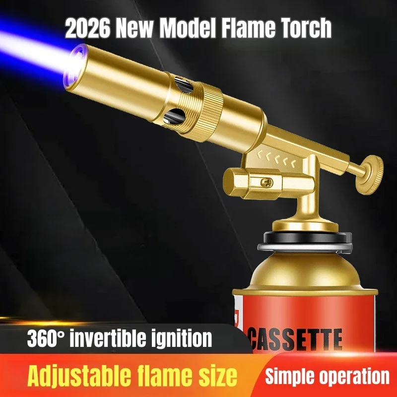 

Газовая горелка для сварки, портативная высокотемпературная газовая горелка с регулируемым размером пламени для барбекю, сварки и приготовления пищи