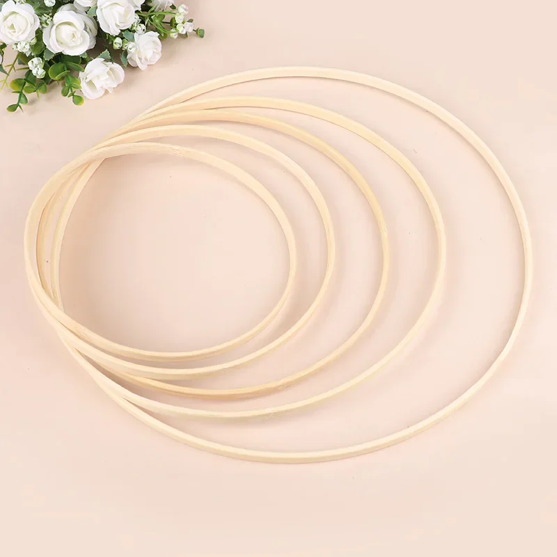 

Набор из 8 деревянных колец для поделок: круглые бамбуковые кольца для венков, декора стен, сада и дома