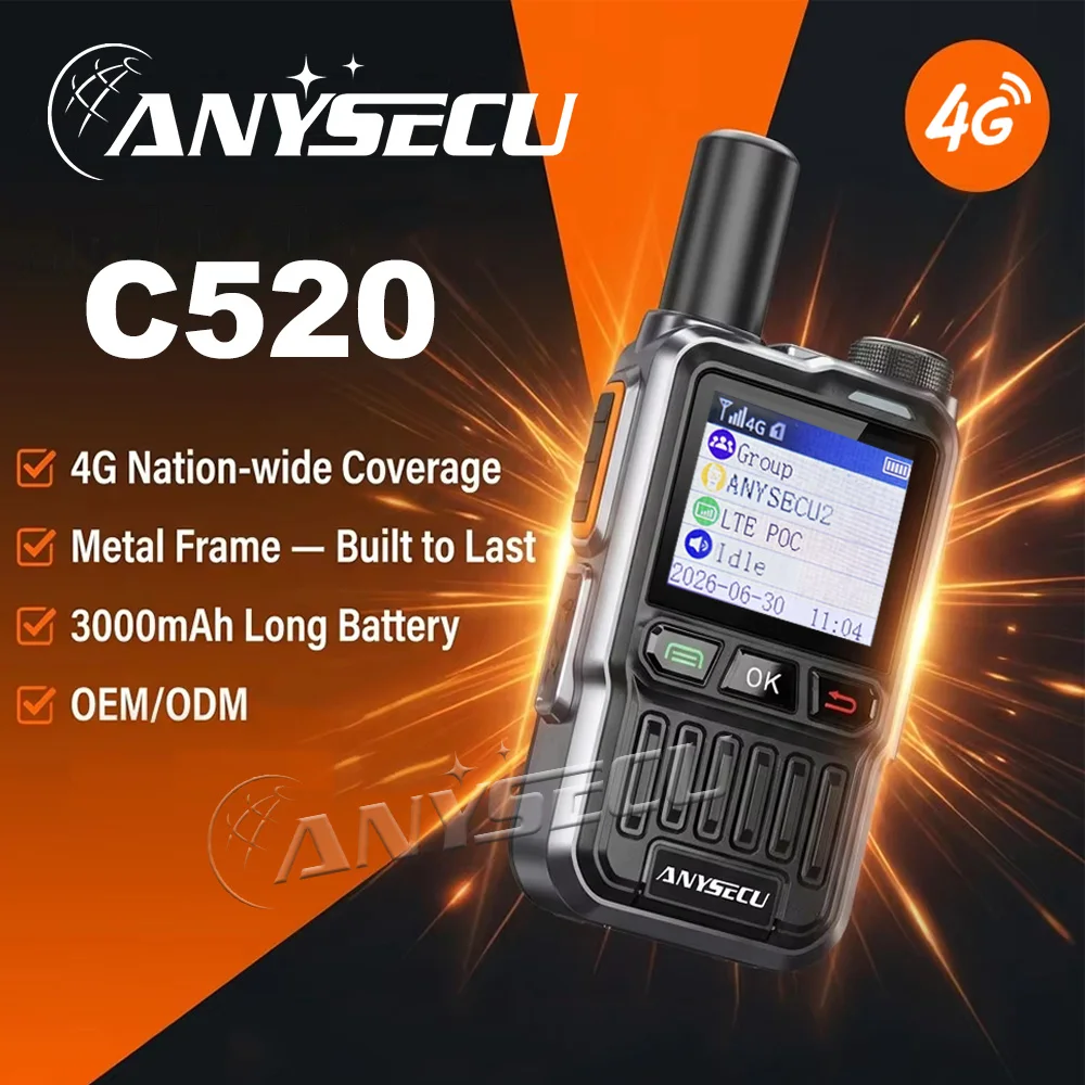 anysecu-c520-4g-poc-talkie-walkie-rtos-cat1-radio-mondiale-type-c-intercom-reseau-longue-portee-3000mah-prise-en-charge-du-ptt-reel-ptt-mondial