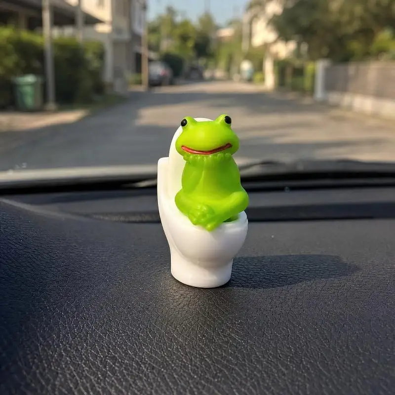 ~Luxuriöse, lustige Toiletten-Frosch-Figur, dekorative Skulptur mit Humor, Geschenk für Erwachsene, Heimdekoration, Frosch-Statue