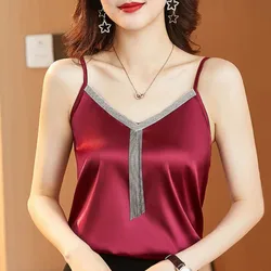 Fashion Women Blouse V-Neck Solid 2023 Elegant Summer Pretty and Cheap Women's Blouses Tassel Shirts Top Woman Female Clothing