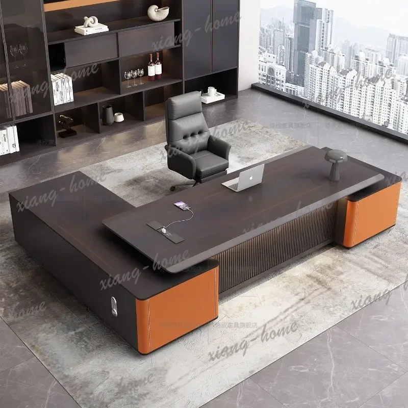 PG Space Saving Aesthetic Office Desk Modern Study Long Executive Office Desk Executive Storage Mesa Ordenador Trendy Furniture