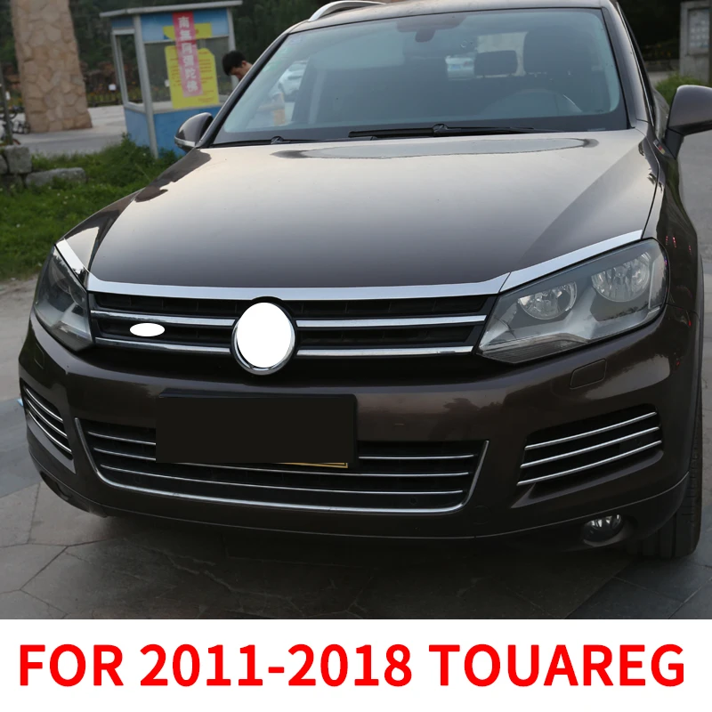 FOR VW Touareg 2011-2018 front hood trim stainless steel engine hood decorative bright strip exterior modification dedicated