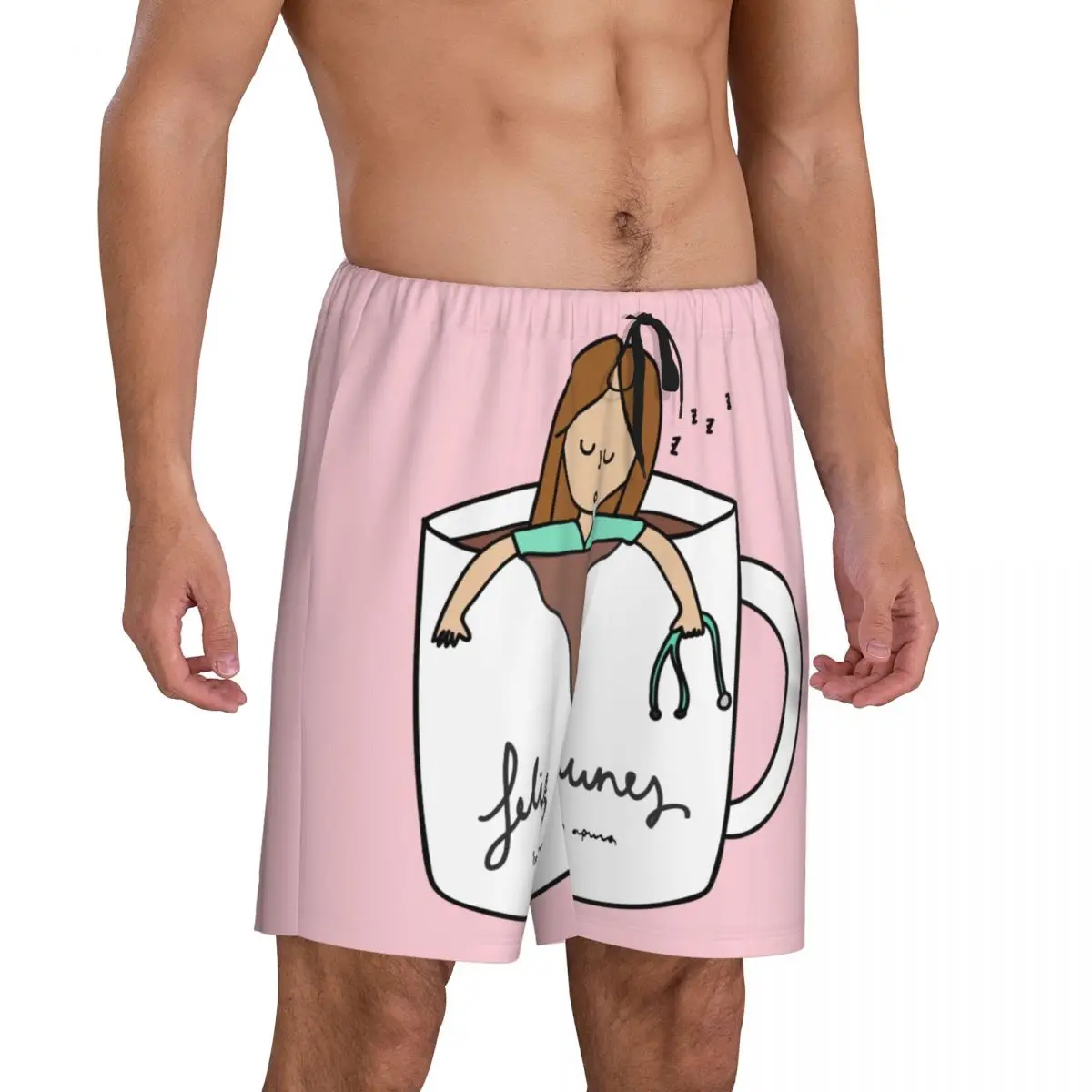 Custom Print Men Enfermera En Apuros Pajama Bottoms Student Nurse Medical Medicine Sleepwear Pjs Sleep Shorts with Pockets