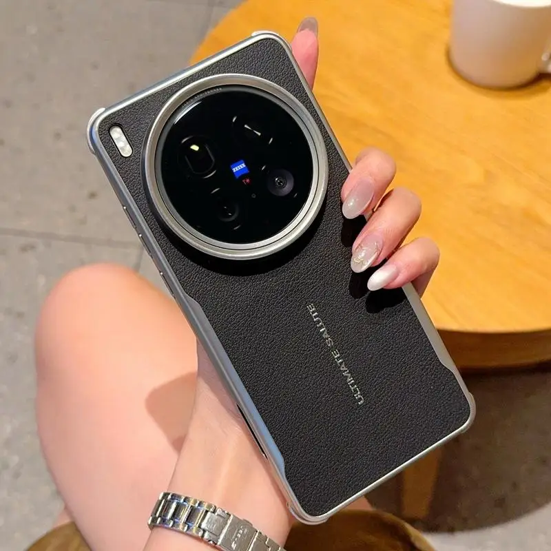 

Премиум кожаный магнитный случай привлечения для VIVO X200 Ultra X200 Pro Mini X200S Business Plain High-end Plating Бампер Крышка