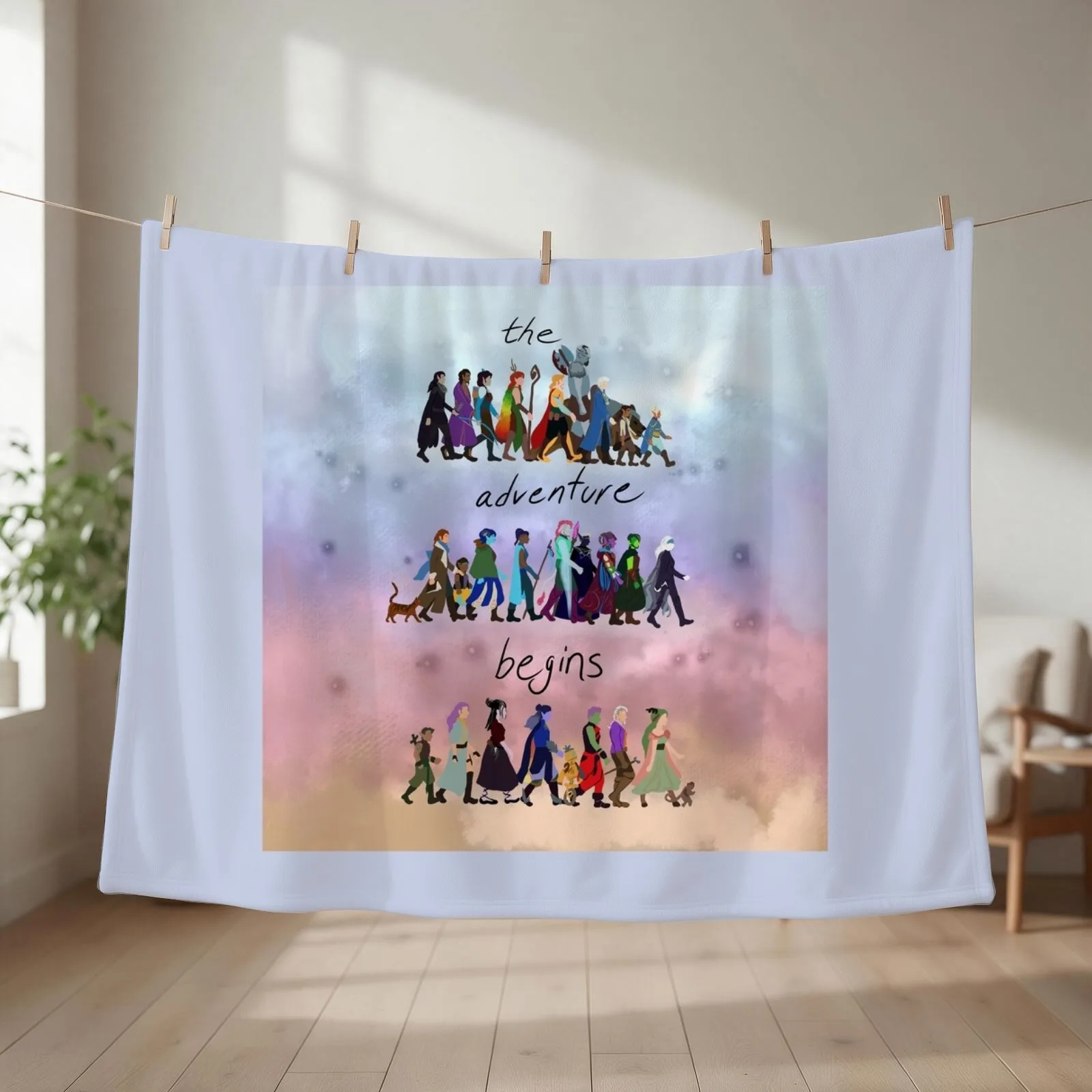 The Adventure Begins Throw Blanket couch cozy soft plush fuzzy picnic outdoor blanket