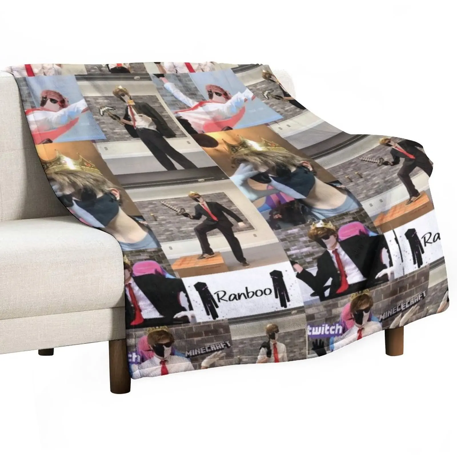 

Ranboo Collage Throw Blanket blankets and blankets Sofas Designer Blankets