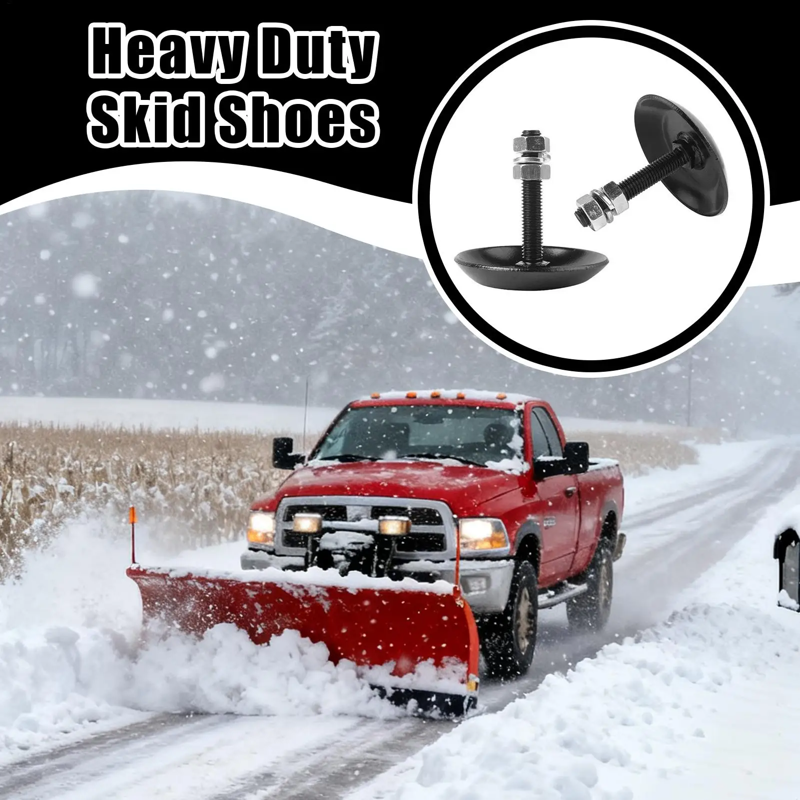 Snows Plow Skid Shoes Replacement Heavy Duty Steel Snows Plow Parts For ATV Balconies Terraces Walkway Pathway Outdoor Garden