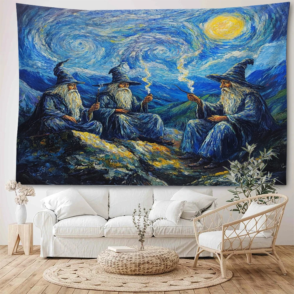 Forest dwarves, elves, wizards, children's rooms, decorative tapestries, old men, dwarves, wizards, elves