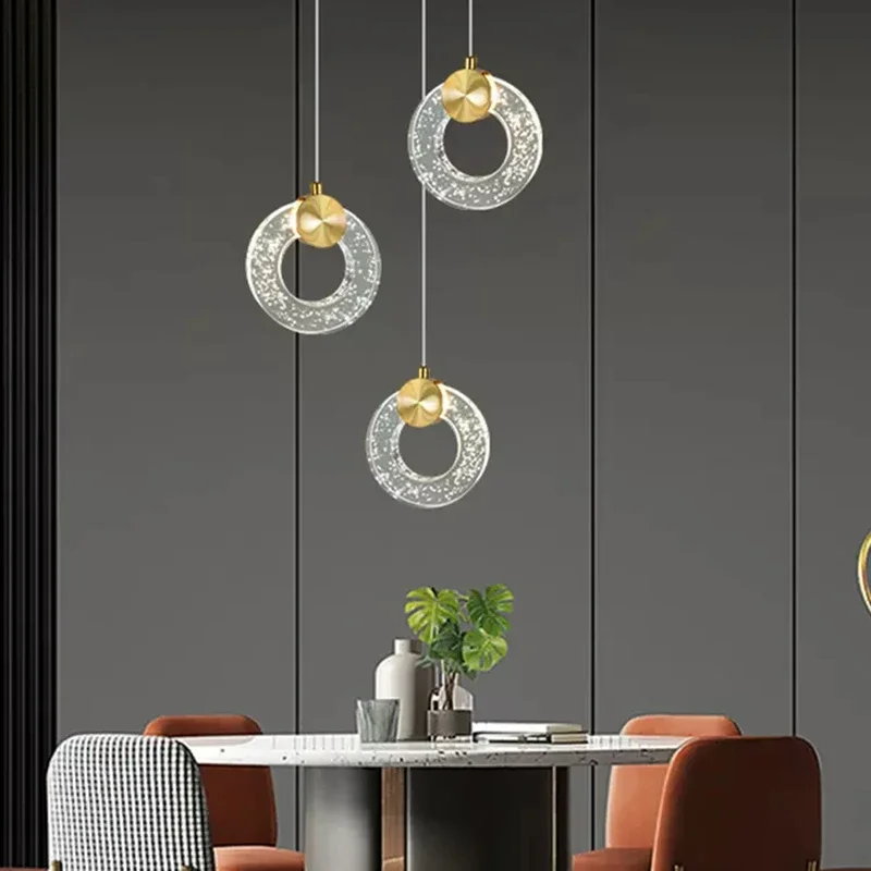 New Circular Crystal Staircase LED Chandelier Modern Luxury Villa Living Room Long Chandelier Home Decoration Lighting Fixture