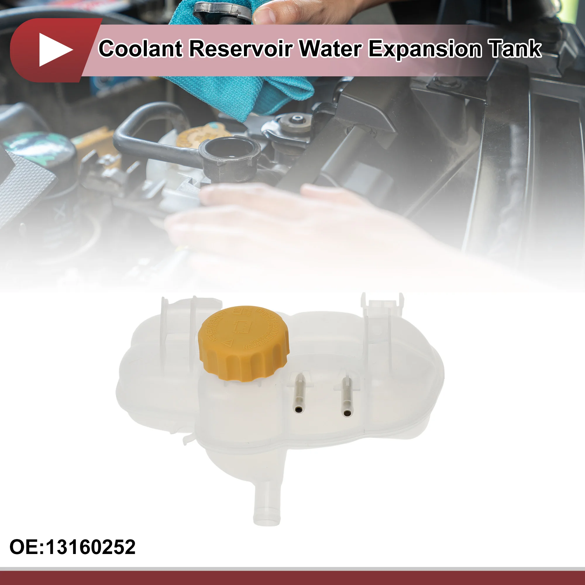 

UXCELL Engine Coolant Reservoir Water Expansion Tank for Opel for Vauxhall Meriva Coolant Radiator Bottle w/ Cap No.13160252