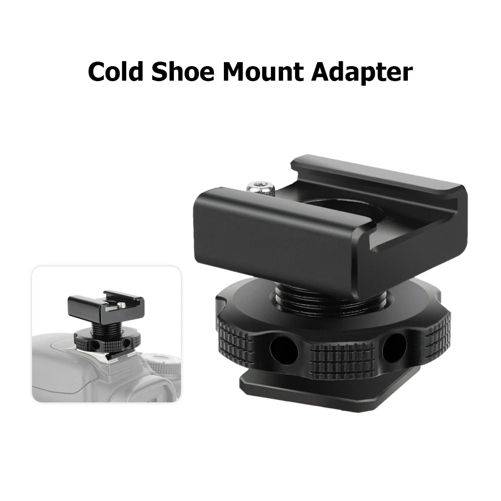 

CAMVATE Cold Shoe Mount Adapter Aluminum with Retractable Pins for Anti Drop Microphone Accessories