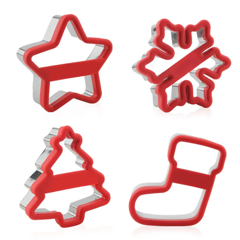

Christmas Cookie Mold Cookie Cutter Silicone Mold Christmas Tree Snowflake shape Cutter Cake Baking Cookies Tool Set Accessories