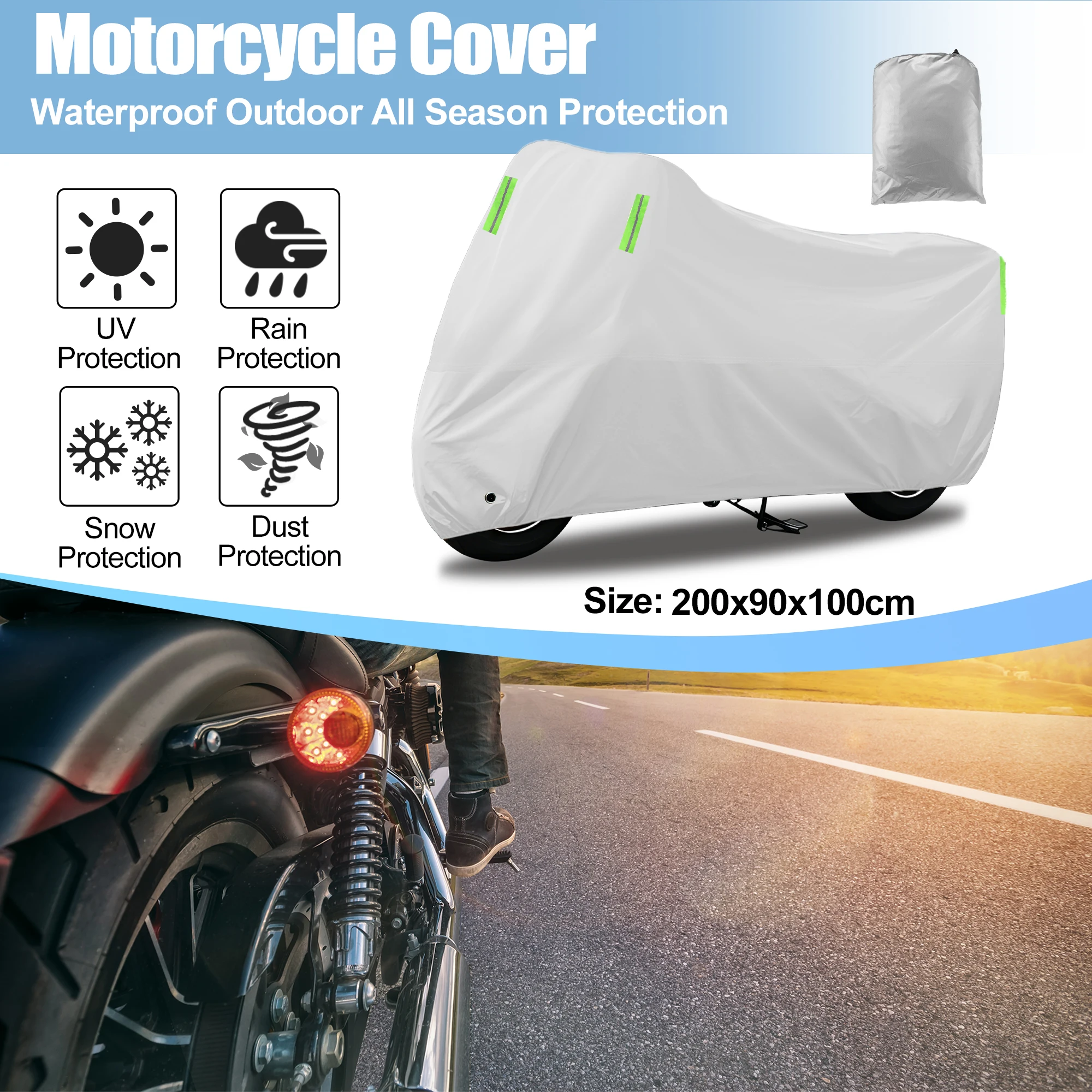 uxcell-オートバイカバー-m-l-xl-xxl-xxxl-xxxxl-屋外防水バイクカバーフルカバー-190t-傘布シルバートーン