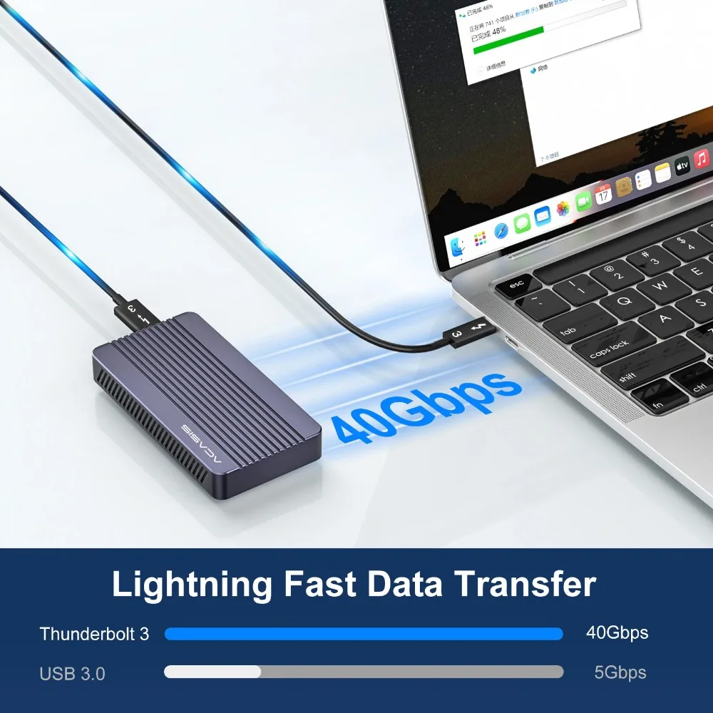 ACASIS 40Gbps NVMe SSD carcasa de controlador duro externo M.2 NVMe PCIe SSD Compatible con Thunderbolt 3/4 USB3.2/3.1 caja de disco