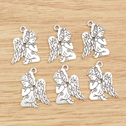 15pcs 23x16mm Antique Silver Plated Angel Girl With Wings Handmade Charms Pendant:DIY for bracelet necklace