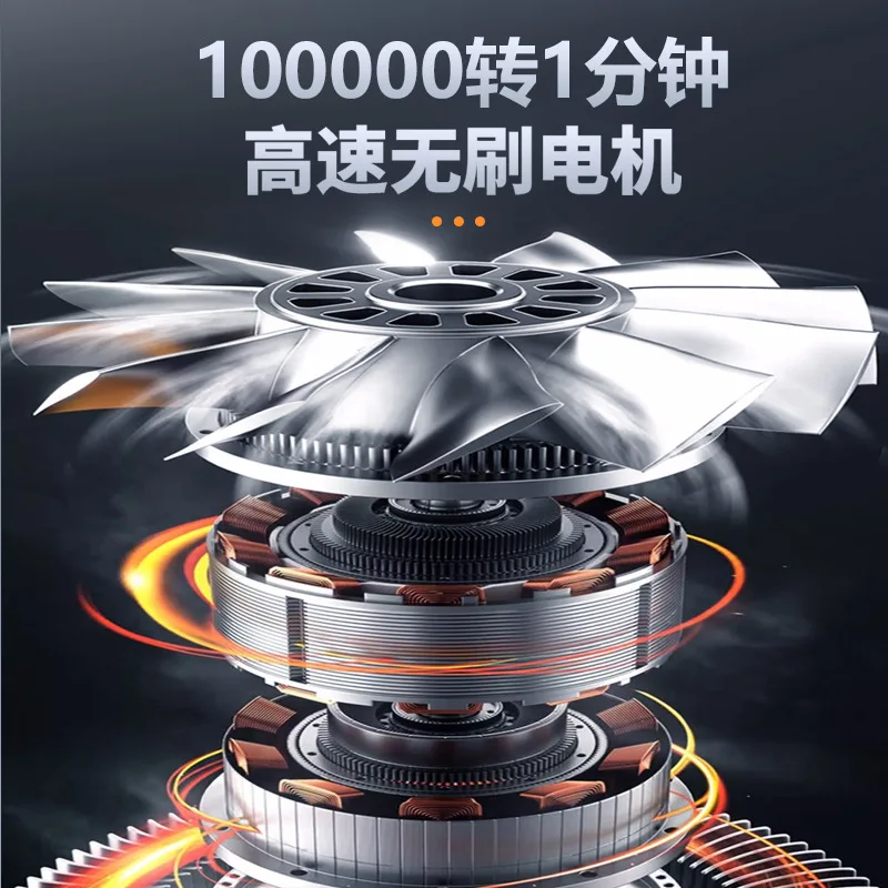 Outdoor camping portable violent fan 100,000 turn explosion with light portable turbine handheld large wind dust blower