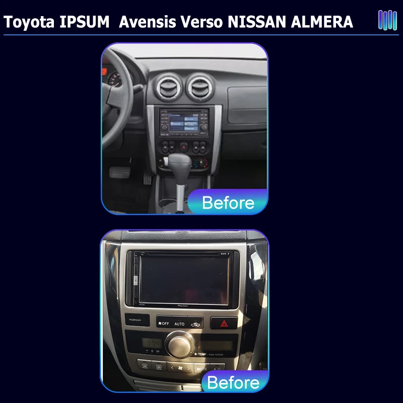 AI VOICE Video Tape Record 2 dia Android Car Radio Multimedia player for Toyota IPSUM  Avensis Verso NISSAN ALMERAGPS Navi