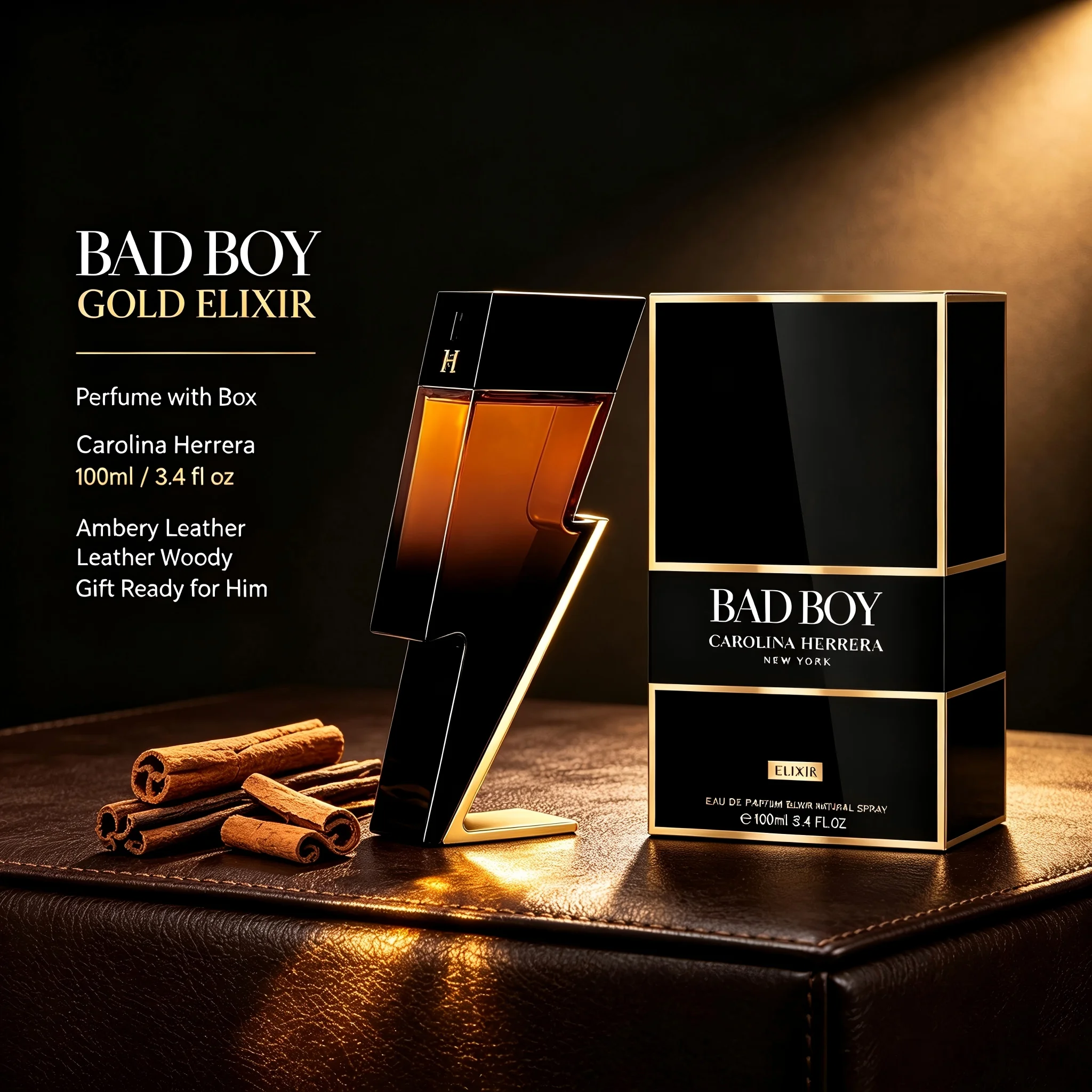 Carolina Herrera Bad Boy Elixir EDP - for Men - 100ml/3.38fl oz